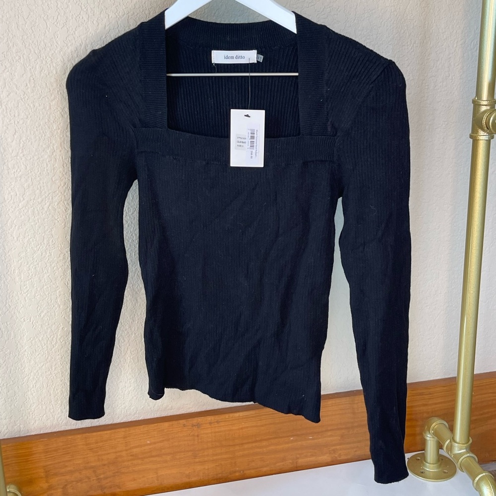 Black Women's square neck Top